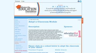 Westerville Education Foundation, Inc. - Adopt-a-Classroom Module