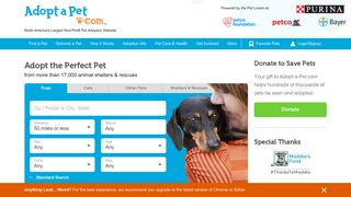Dog Adoption :: Search by breed, size, age and location.