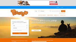 Petango.com Online Pet Adoption & More. Welcome a homeless pet ...