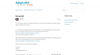 Pet List API – Adopt-a-Pet.com