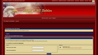 Log In - Adopt A US Soldier