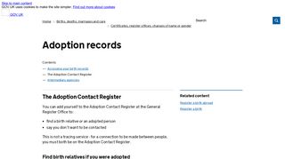 Adoption records: The Adoption Contact Register - GOV.UK