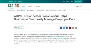 ADP® HR Connector From Concur Helps Businesses Seamlessly ...