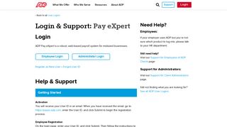 Login & Support | ADP Pay eXpert
