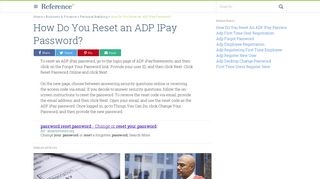 How Do You Reset an ADP IPay Password? | Reference.com