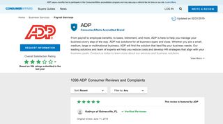 Top 1,074 Reviews and Complaints about ADP - ConsumerAffairs.com