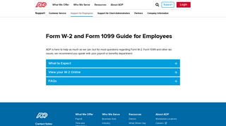 Form W-2 and Form 1099 Guide for Employees | Contact Us - ADP.com