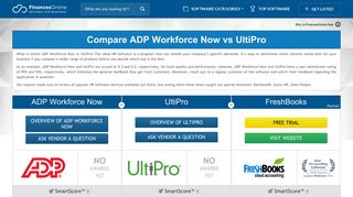 ADP Workforce Now vs UltiPro 2019 Comparison | FinancesOnline