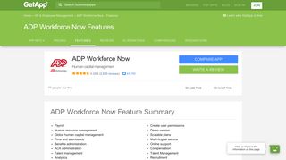 ADP Workforce Now Features & Capabilities | GetApp®