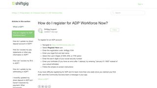 How do I register for ADP Workforce Now? – Shiftgig