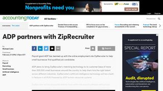 ADP partners with ZipRecruiter on recruitment tool | Accounting Today