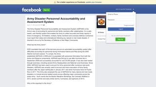 Army Disaster Personnel Accountability and Assessment System ...