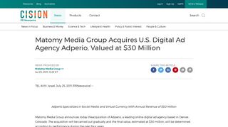 Matomy Media Group Acquires U.S. Digital Ad Agency Adperio ...
