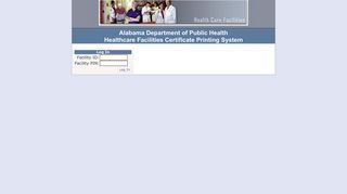 ADPH Healthcare Facilities Certificate Printing System - Login