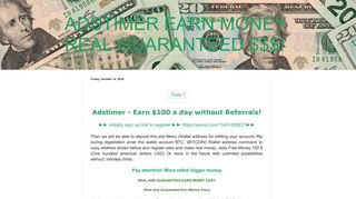 ADSTIMER EARN MONEY REAL GUARANTEED $$$!