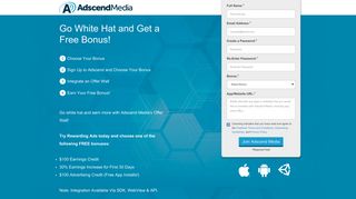 AdscendMedia - Go White Hat and Get a Free Bonus!