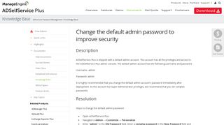 Change the Default Admin Password in ManageEngine ...