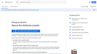 About the AdSense crawler - AdSense Help - Google Support