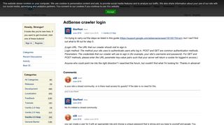AdSense crawler login — Vanilla Forums
