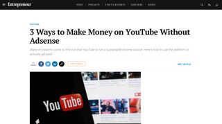 3 Ways to Make Money on YouTube Without Adsense - Entrepreneur