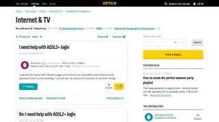 I need help with ADSL2+ login - Yes Crowd