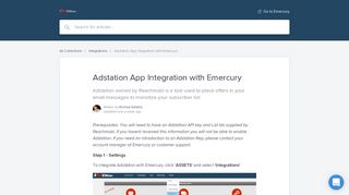 Adstation App Integration with Emercury | Emercury Help Center