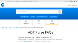 My ADT Pulse mobile app is offline. What should I do?