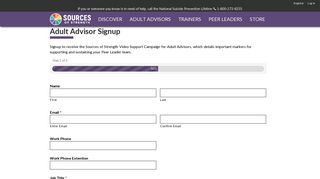 Adult Advisor Signup | Sources of Strength