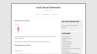 Adultcupid com login - Fuck Social Networks