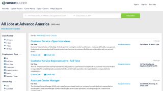 All Jobs at Advance America - Apply Now | CareerBuilder