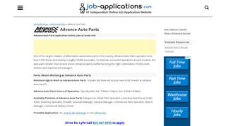 Advance Auto Parts Application, Jobs & Careers Online