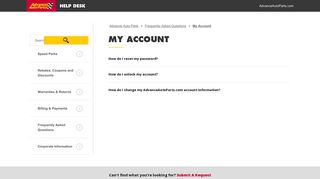 My Account – Advance Auto Parts