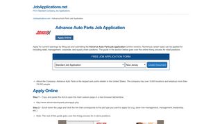 Advance Auto Parts Job Application - Apply Online