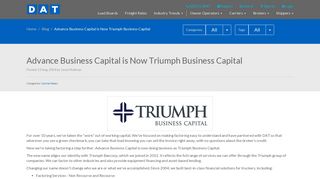 Advance Business Capital is Now Triumph Business Capital - DAT.com