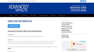 Employee Information | Advanced Staffing, Inc.