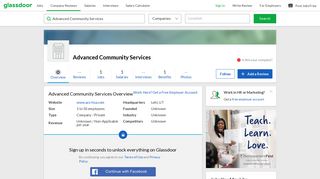 Working at Advanced Community Services | Glassdoor