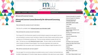 Advanced Learner Loans | Mary Ward Centre