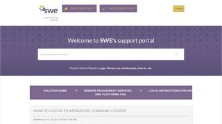 How To Log In To Advanced Learning Center : Society of Women ...