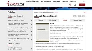 Advanced Materials Research - Scientific.net