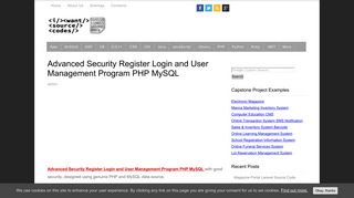 Advanced Security Register Login and User Management Program ...