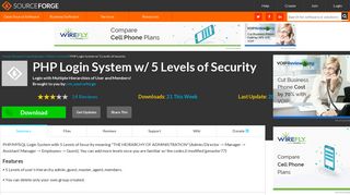 PHP Login System w/ 5 Levels of Security download | SourceForge.net