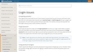 Login issues - Pivotal Tracker