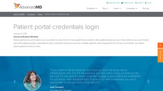 Patient portal credentials login - AdvancedMD
