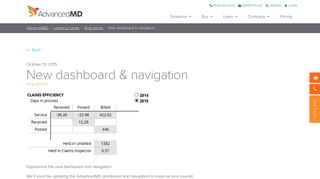 New AdvancedMD Dashboard and Navigation