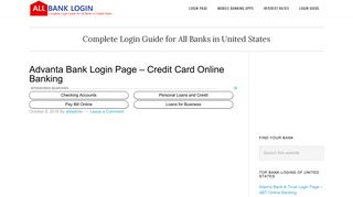 Advanta Bank Login Page – Credit Card Online Banking - All Bank Login