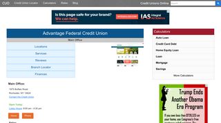 Advantage Federal Credit Union - Rochester, NY - Credit Unions Online