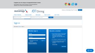 Sign in - AAdvantage Dining - Rewards Network