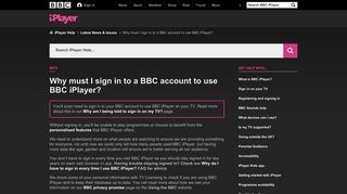 BBC iPlayer Help - Why must I sign in to a BBC account to use BBC ...