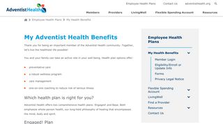 My Health Benefits - Employee Health Plan - Adventist Health