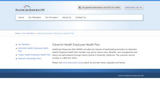 Adventist Health Employee Health Plan | Healthcare Resources NW ...